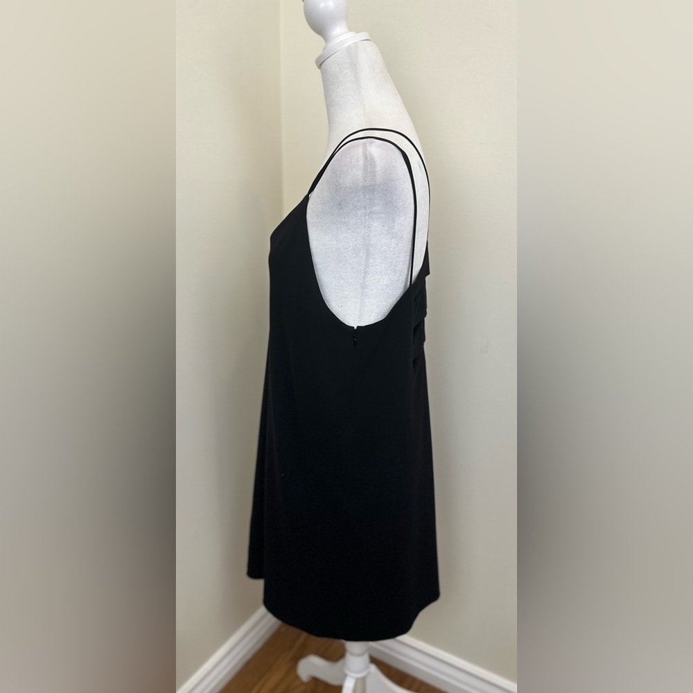 Alice + Olivia Lianne Mini Dress Womens Medium Black Racer Back V-Neck S Cut
Out - Picture 3 of 8